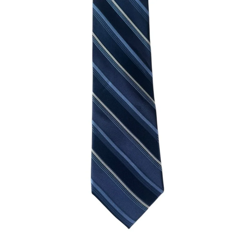 DKNY Mens Silk Neck Tie Quiet Luxury Old Money Career Professional Striped